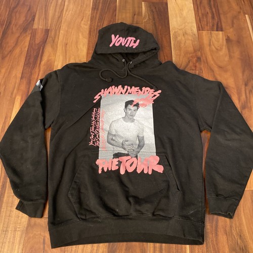 Shawn Mendes The Tour Youth Hoodie Adult Size Large Black Pink Huge Graphic  | eBay