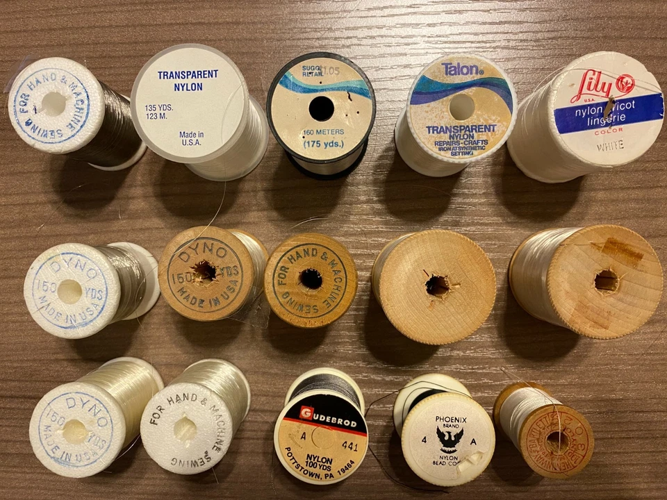 LOT OF 15 NYLON HAND & MACHINE SEWING THREAD GUDEBROD, TALON, LILY, DYNO - Image 2 of 2