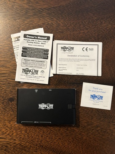 Tripp Lite U442-DOCK3-B Portable USB 3.1 Gen 1 USB-C Docking Station Black New - 第 2/7 張圖片