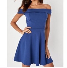 Lulus Large Season of Fun Skater Blue Off-The-Shoulder Women’s Mini Dress NWT