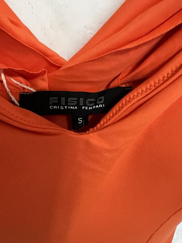 💖NEW with TAGS FISICO Orange Long Italian Dress with a built-in Bodysuit Size S - Picture 10 of 12