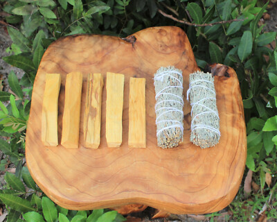 5 Palo Santo Wood & 2 Blue Sage Smudge Sticks: Cleansing Negativity Removal 