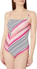 NEW Calvin Klein Women's Swimsuit one Piece SIZE 12 Multi Color Stripe
