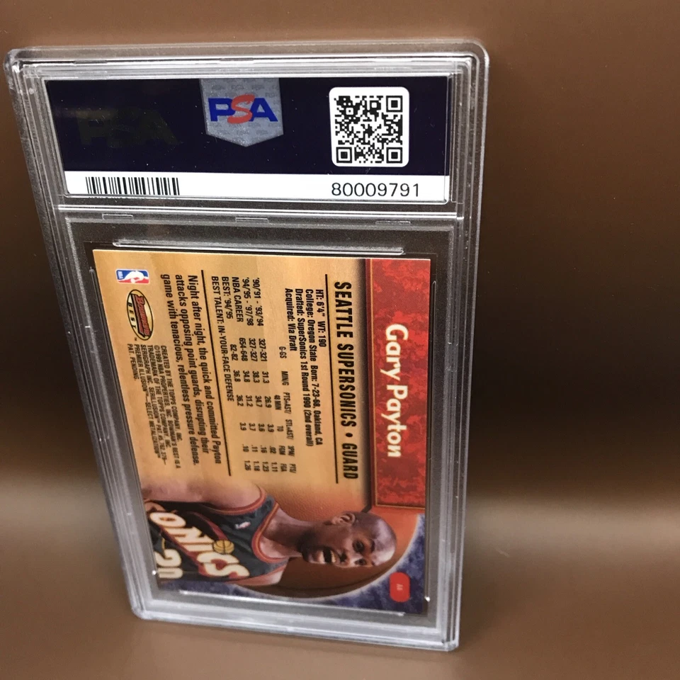 1998-99 Bowman's Best Gary Payton Certified Auto #A4 PSA Authentic 9 Auto - Image 2 of 2