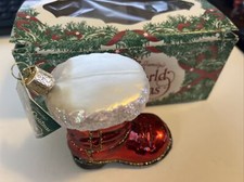 OLD WORLD CHRISTMAS SANTA'S BOOT SANTA CLAUS GLASS CHRISTMAS ORNAMENT 32060