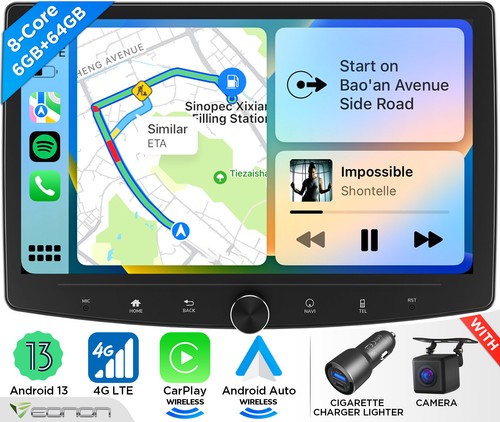 Double 2DIN 10.1" QLED Android 13 8Core 6+64 Car GPS Radio Stereo CarPlay DSP BT - Picture 26 of 32