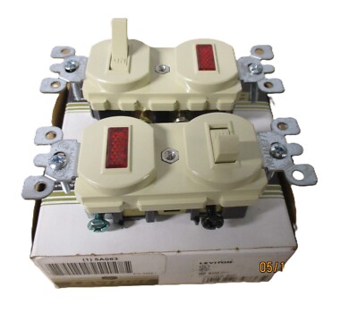 2 Duplex Style Single Pole Pilot Light Combination Switch, 15A - White LEVITON
