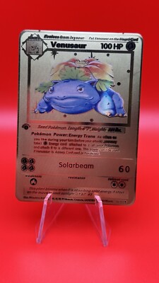 Pokemon METAL card for display/gift 1st Edition Venusaur Base Set