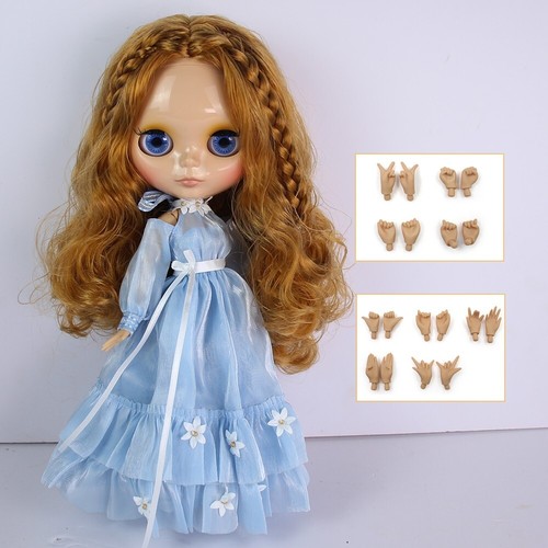 Nude Blythe Doll 12" BJD Brown Hair Glossy Face Custom 1/6 NEO Blyth Joint Body - Picture 25 of 25