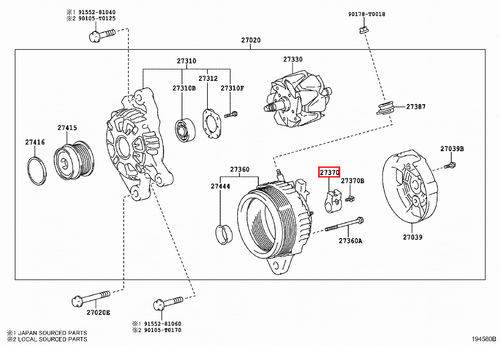 Genuine Camry ACV51 ACV41 ACV40 2.4 Petrol 2.0 Petrol Alternator Brush Holder - Picture 19 of 20