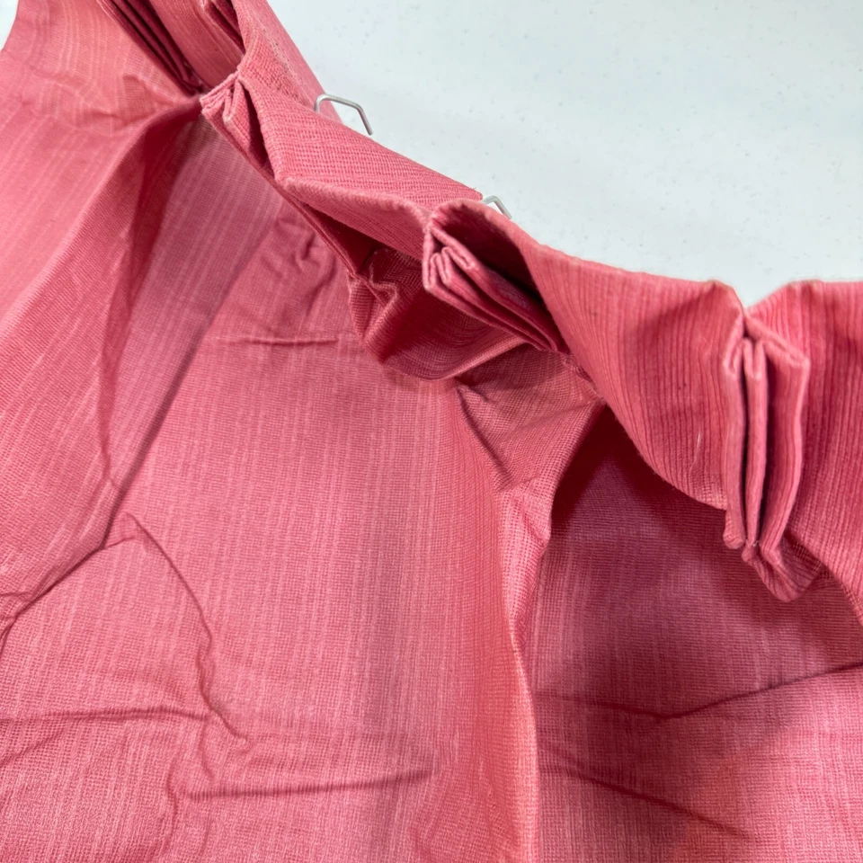 vintage pinch pleat drapes curtain panel red  mcm - Image 4 of 4