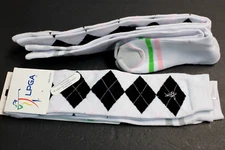 2 PAIRS LPGA Arch Support Women's  knee high crew BOOTS socks size 4-10 Black WH