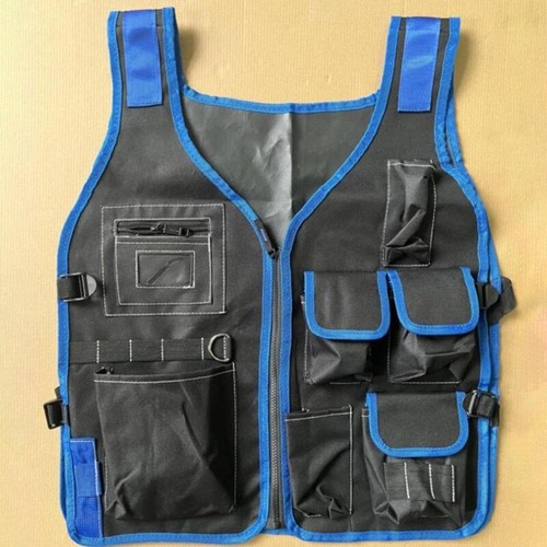 Practical Tool Vest in Stylish Design with Blue Edges, Suitable for Repairmen - Picture 4 of 7