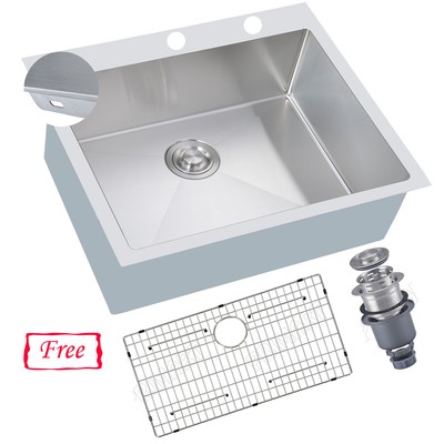 Primart 25 33 Inch 16 Gauge Single Bowl Stainless Steel Top Mount Kitchen Sinks Ebay