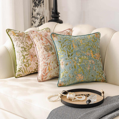 18 x 18 in Chenille Fabric Luxury Throw Pillow Covers Case Sofa Cushion  Covers