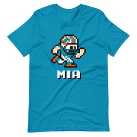 Miami Dolphins NES Football Player 8-bit Tecmo Super Bowl Nintendo T-Shirt