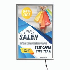 LEDbox LED Backlit Poster Frame, Silver, Aluminum, Photo, Picture, Sign Holder