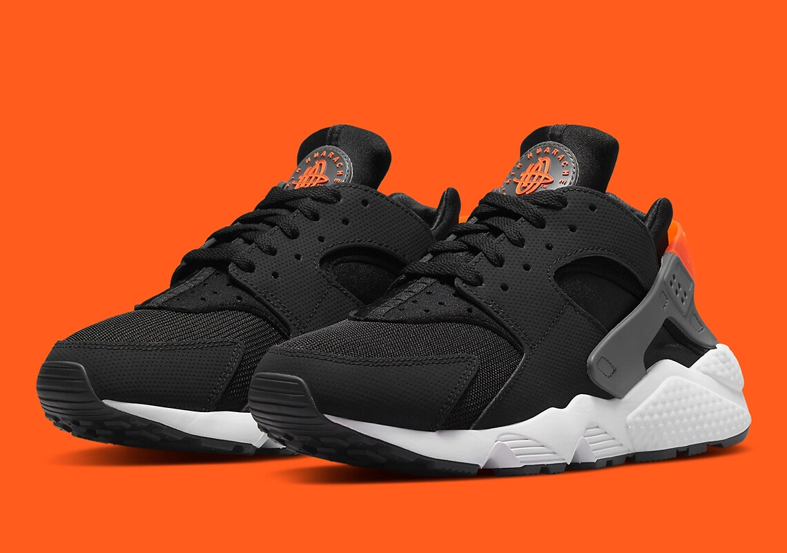 Nike Air Huarache DX2659 001 Black/Iron Grey-Safety Orange Nike Air Huarache DX2659 001 Black/Iron Grey-Safety Orange