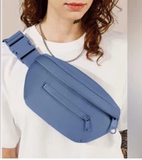 NEW Dagne Dover Ace Neoprene Belt Bag Fanny Pack in Ash Blue Limited Edition