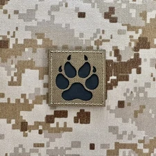 Paw Patch Non-Reflective Brown Coyote Tan on Black Morale - Hook & Loop