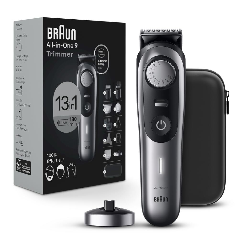 Braun All-in-One Men's Shaving Kit Series 9 9440 13-in-1 Beard Face Nose Ear