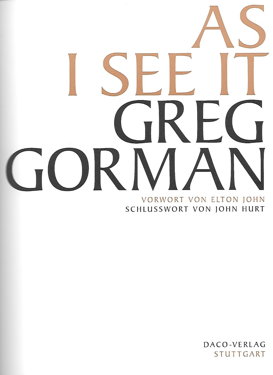 Greg Gorman - AS I SEE IT - SIGNED 1st German edition, 1st