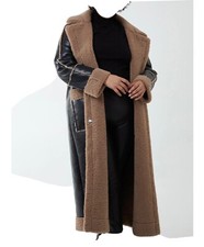Plus Size Long Coat With Borg 18-26 Plus Curve Woman’s Ladies Free Delivery