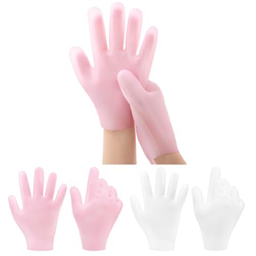 2 Pairs Silicone Moisturizing Gloves for Dry Hands Gel Spa Hydrating Gloves - Picture 1 of 9