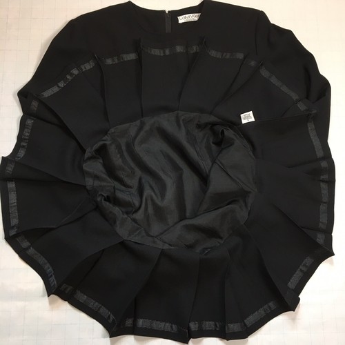 Vintage Calvin Klein 90s Made in USA Black Silk Wool Long Sleeves Dress Size S - Bild 8 von 12