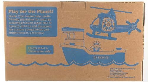 Green Toys Rescue Boat Helicopter Bath Toy Set Duck Bear Eco Friendly 4 Piece - Afbeelding 12 van 16