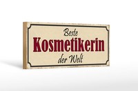 Holzschild Spruch 27X10 Cm Beste Kosmetikerin Der Welt Deko Schild Wooden Sign