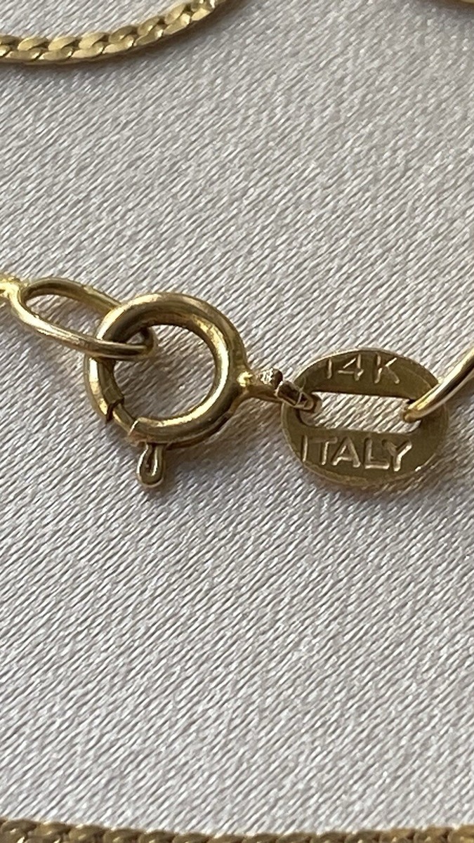 14K 585 Yellow Gold Italy Chain Necklace | eBay