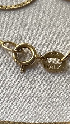 14K ITALY 585 刻印 ゴールド ネックレス 14K 585 Yellow Gold Italy Chain Necklace | eBay