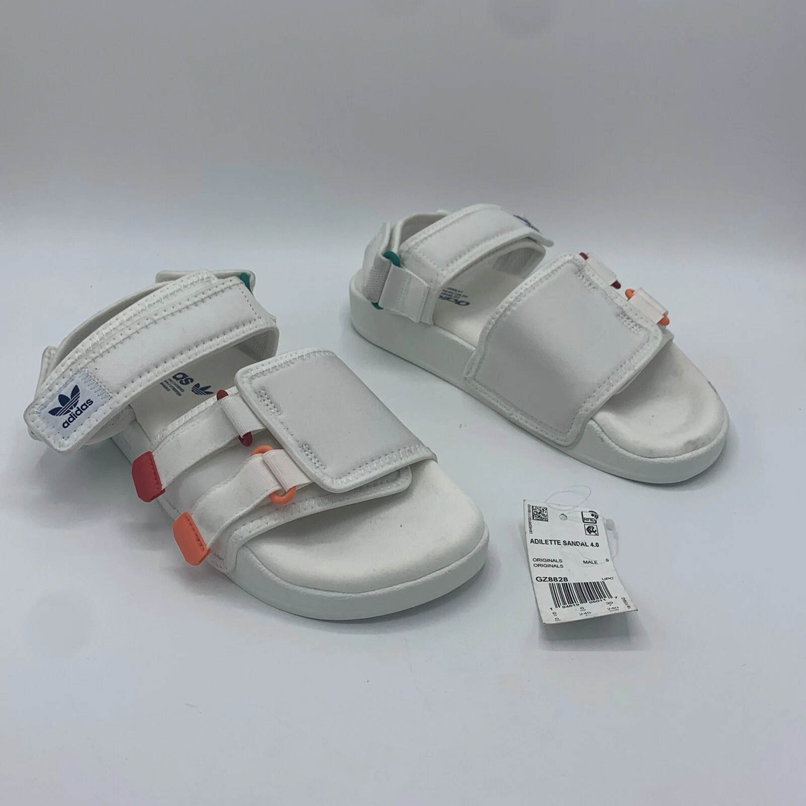 Sandali sportivi ammortizzati Adidas Originals Adilette 4.0 da uomo taglia 6 bianchi (GZ8828)