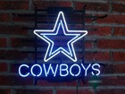 Dallas Cowboys Man Cave Sports Bar 20"x16" Neon Sign Light Lamp Club Real Glass