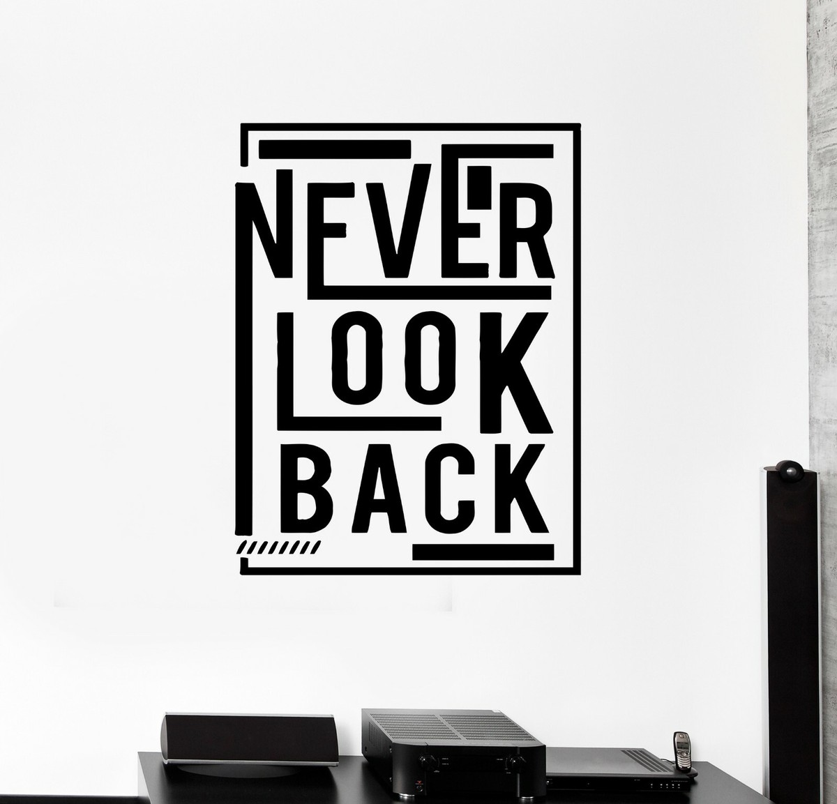 Sticker Déco Mural "Don't Look Back" - Lettrage Inspirant, Neuf, Thème Religieux