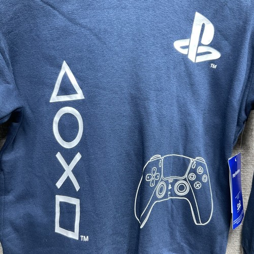 Playstation NWT Boys 8 Navy Blue Hoodie Sweatshirt Controller Gaming Logo - Picture 2 of 9