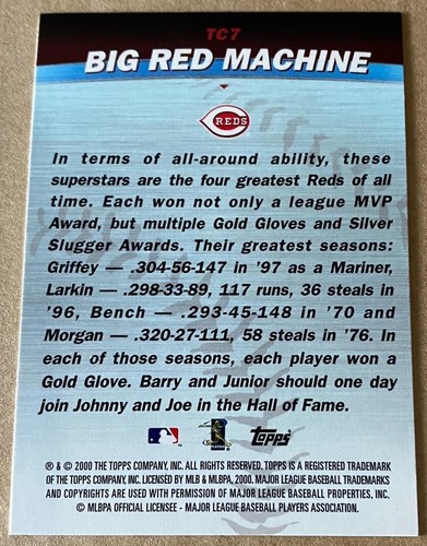 KEN GRIFFEY JR./JOHNNY BENCH 2000 TOPPS COMBOS Card #TC7 NM-MT Condition - Picture 2 of 2