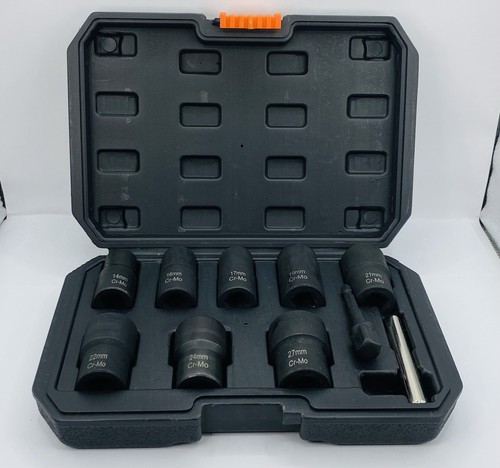 9PCS Bolt Nut Screws Extractor Socket Set, Lug Nut Driver Set Remover Tools, 1/2