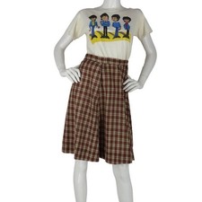 80s Vintage Grunge Preppy Schoolgirl Plaid High Waist Hipster Punk Skirt 26