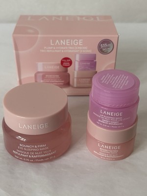 New Laneige Bouncy & Firm Eye Sleeping Mask 0.7 oz / 20g + 2 Bonus Jars