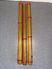 Bamboo Rain Sticks Made in India Lot Of 3 , Red Thread Wrap , Musical, Healing
