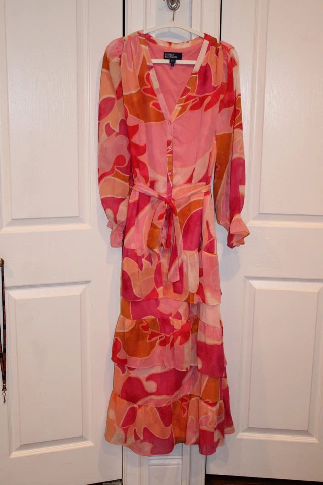 Vestido camisero para mujer Donna Morgan estampado floral con cinturón en capas talla 16 Foto 4 de 4