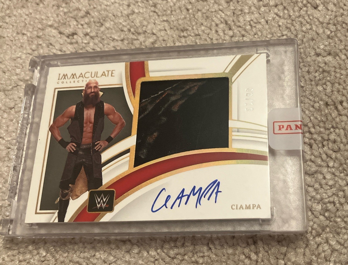 2022 Tommaso Ciampa WWE Panini Immaculate Gold /10 Superstar Worn Patch Auto