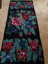 Vintage Wollteppich 0,95 × 2,30 m Handgewebt Ukraine Wolle Bunt Ethno Kelim