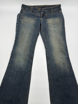 Y2K American Eagle reg 2 Jeans Wide Leg Flare Low Rise Stretch Jeans 2 Button