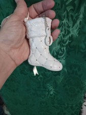 Pandora 2012 Quilted Porcelain Stocking Tree Ornament White