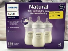Philips Avent Natural Baby Bottle With Natural Response Nipple, 9oz, 3pk. New