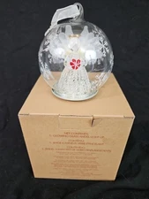 New Angel Ornaments with Heart Globe Hand Blown Glass Lights Up Rare