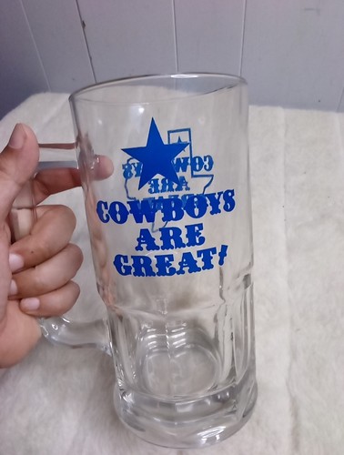 VINTAGE 32oz DALLAS COWBOYS ARE GREAT! Beer GLASS TX. TEXAS - Picture 2 of 6